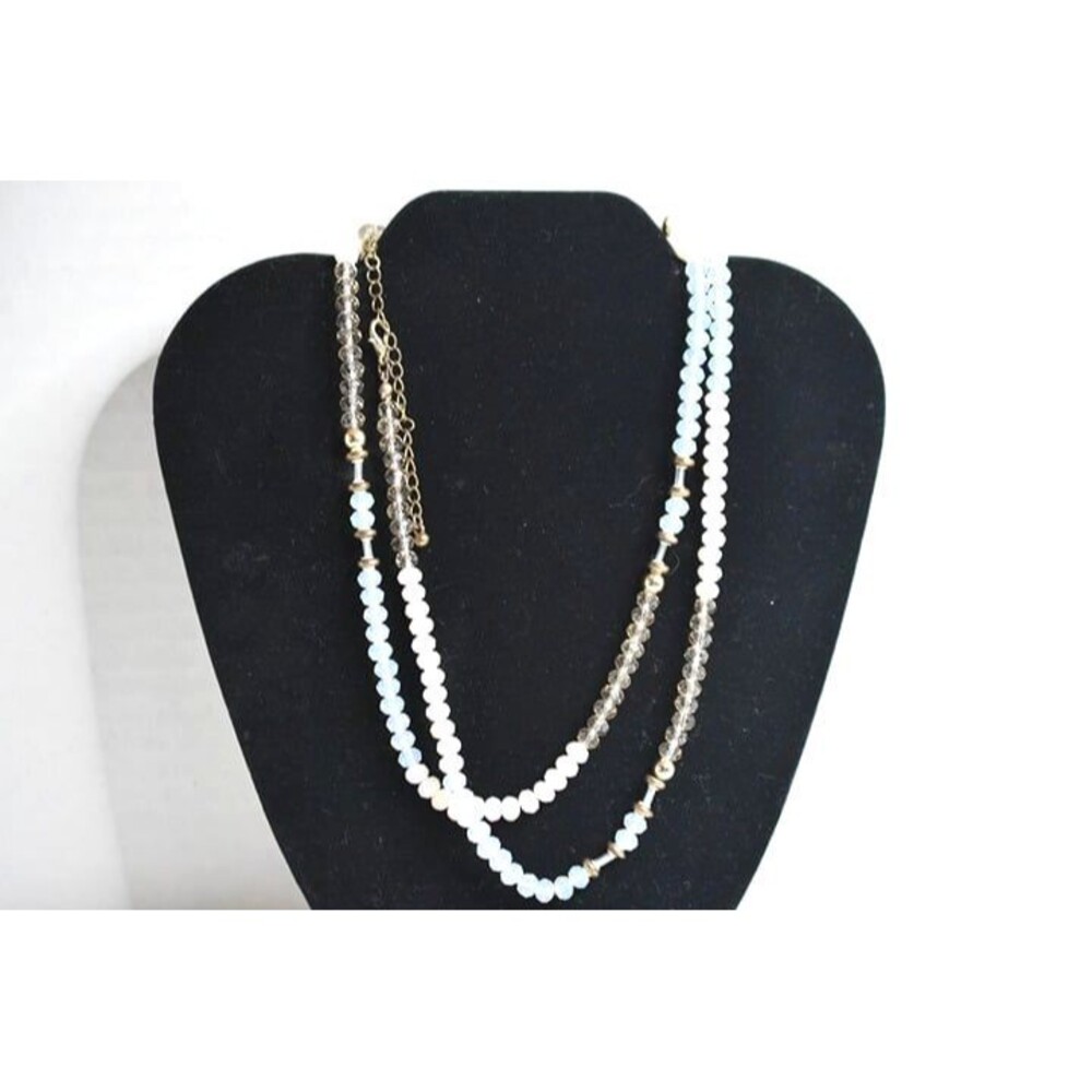 Contemporary 60 Inch Single Strand Multi Color Beaded Gold Tone Chic Necklace